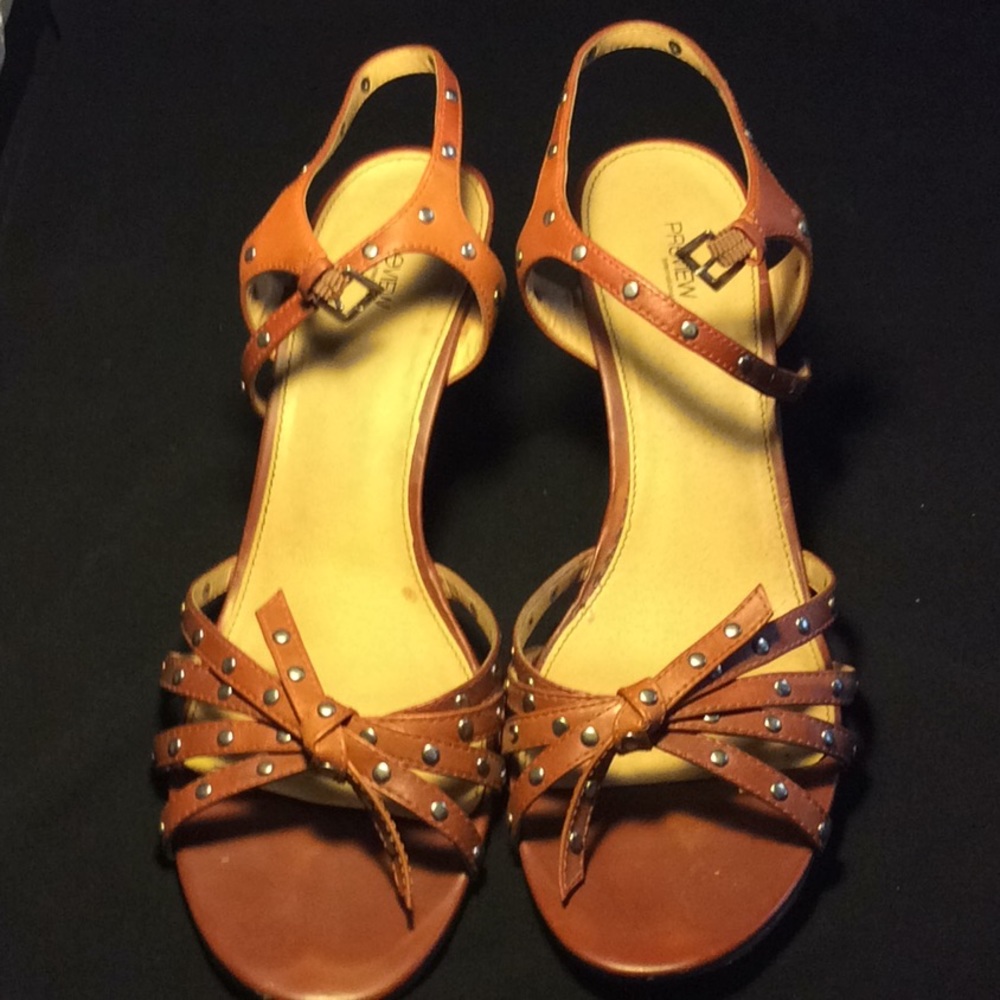 Leather Wedge Sandals